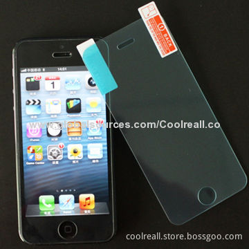 9H Explosion-proof Tempered-glass Screen Protector for iPhone 5, 5S, Up to 0.2-0.33mm Thickness